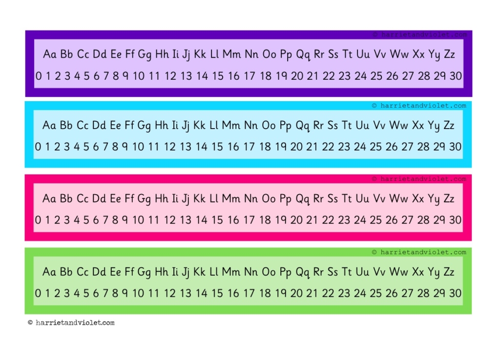 Number Line with Guidelines 0 30 Black and White (free numberline